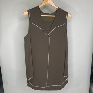 Babaton khaki sleeveless blouse